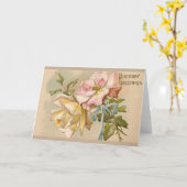 Victorian Roses Birthday Greeting Card Karte (Gelbe Blume)