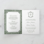 Victorian Sage Green Catholic QR Code Wedding Einladung (Innenseite)