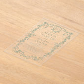 Victorian Sage Green Wedding Monogram Acryleinladungen (Ablage )
