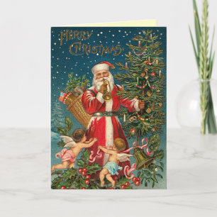 Victorian Santa Christmas Card Feiertagskarte