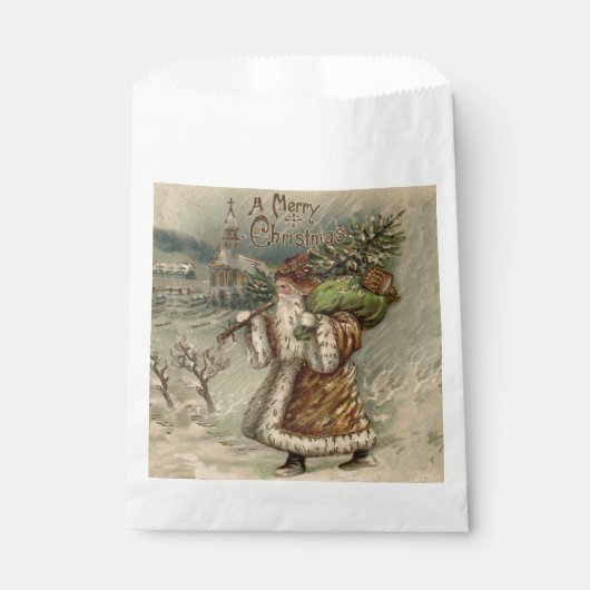 Victorian Santa Claus With Christmas Tree Geschenktütchen (Vorderseite)