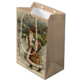 Victorian Santa Claus With Christmas Tree Mittlere Geschenktüte (Rückseite Schrägansicht)