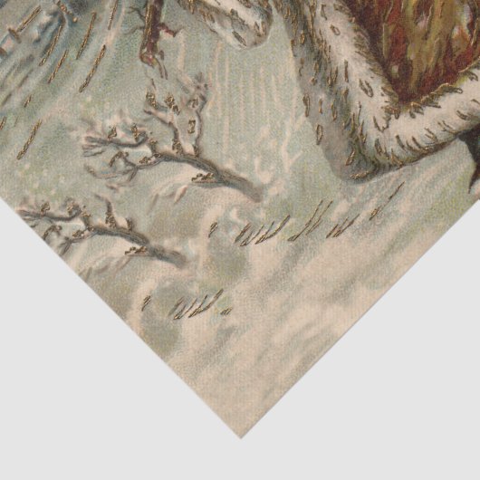 Victorian Santa Claus With Christmas Tree Seidenpapier (Ausschnitt)