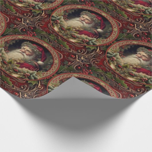 Victorian Santa Geschenkpapier (Ecke)