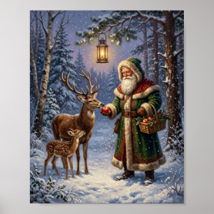 Victorian Santa Wald Reh Urlaub I Poster