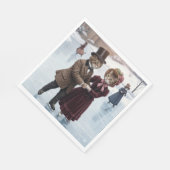 Victorian Skating Cats Napkins Serviette (Ecke)