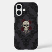 Victorian Skull & Roses Damask Phone Case (Rückseite)