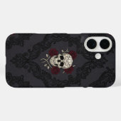 Victorian Skull & Roses Damask Phone Case (Rückseite (Horizontal))