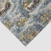 Victorian Snowy Village Christmas Illustration Seidenpapier (Ausschnitt)