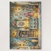 Victorian Spa Room Floral Wellness Retreat Puzzle (Vertikal)