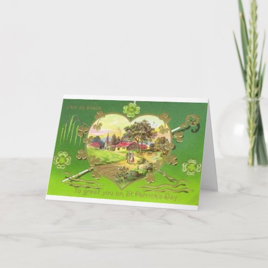 Victorian St. Patrick's Day Greeting Card Karte (Vorderseite)