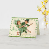 Victorian St. Patrick's Day Greeting Card Karte (Gelbe Blume)
