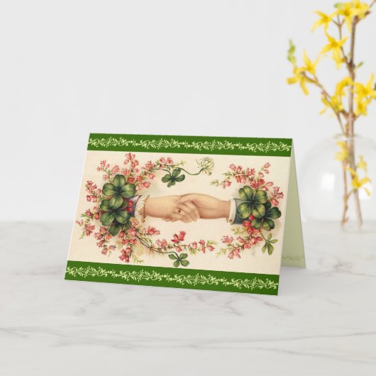 Victorian St. Patrick's Day Greeting Card Karte (Gelbe Blume)