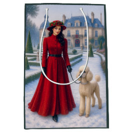 Victorian Standard Poodle Holiday  Mittlere Geschenktüte