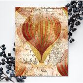 Victorian Steampunk Collage of Hot Air Balloons Dankeskarte