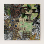 Victorian Steampunk Gears, Clock, Binoculars Puzzle (Horizontal)