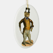 Victorian style cat with top hat keramikornament (Rechts)