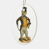 Victorian style cat with top hat keramikornament (Links)