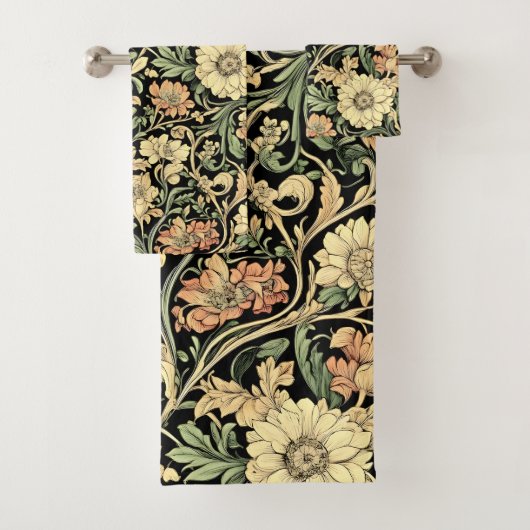 Victorian-style floral pattern  badhandtuch set (Insitu)