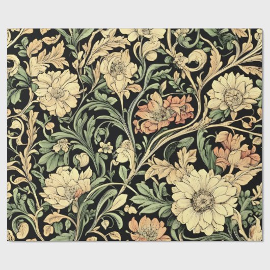 Victorian-style floral pattern  geschenkpapier (Flach)