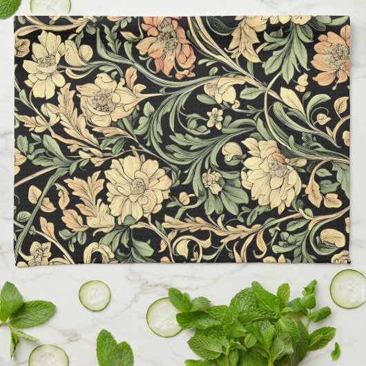 Victorian-style floral pattern  geschirrtuch (Gefaltet)