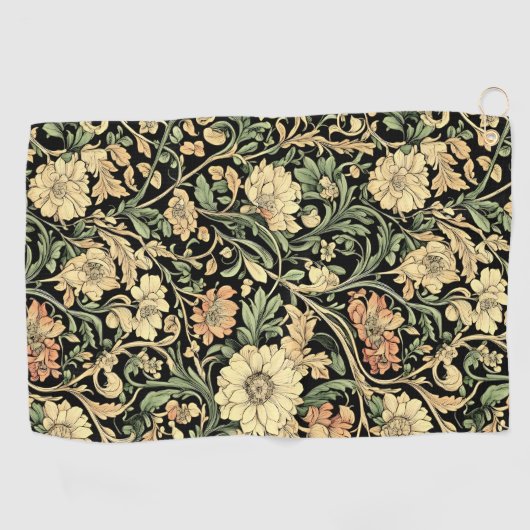 Victorian-style floral pattern  golfhandtuch (Horizontal)