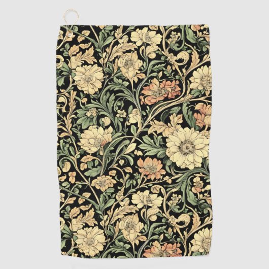 Victorian-style floral pattern  golfhandtuch (Vorderseite)
