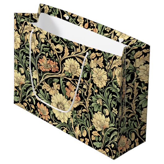 Victorian-style floral pattern  große geschenktüte (Vorderseite Schrägansicht)