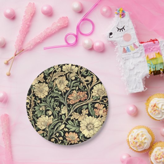 Victorian-style floral pattern pappteller (Party)