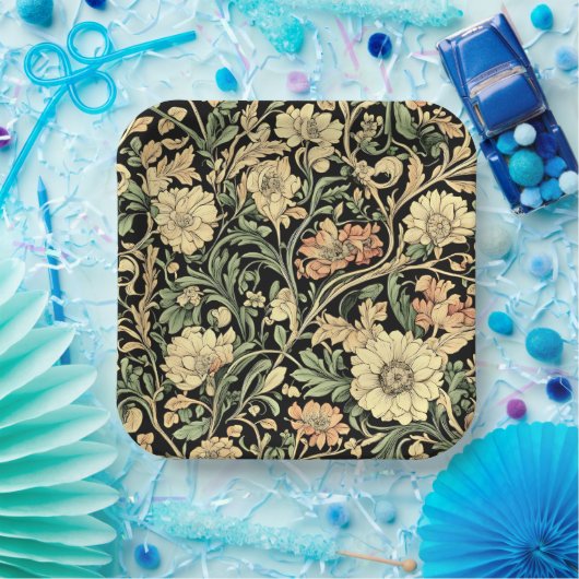 Victorian-style floral pattern  pappteller (Party)