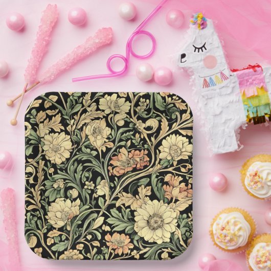 Victorian-style floral pattern  pappteller (Party)