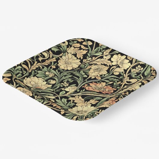 Victorian-style floral pattern  pappteller (Gewinkelt)
