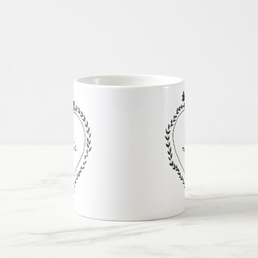 Victorian Style Heart Dark Academia Custom Name Kaffeetasse (Mittel)