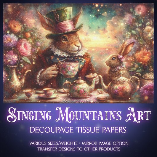 Victorian Tea Party Floral Wonderland Decoupage Seidenpapier