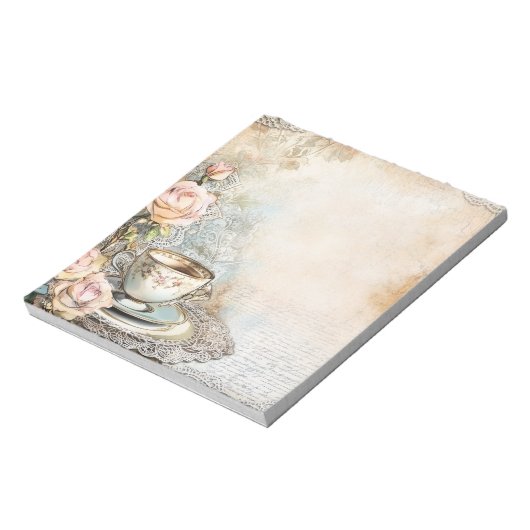 Victorian Tea Party notepad Notizblock (Rotiert)