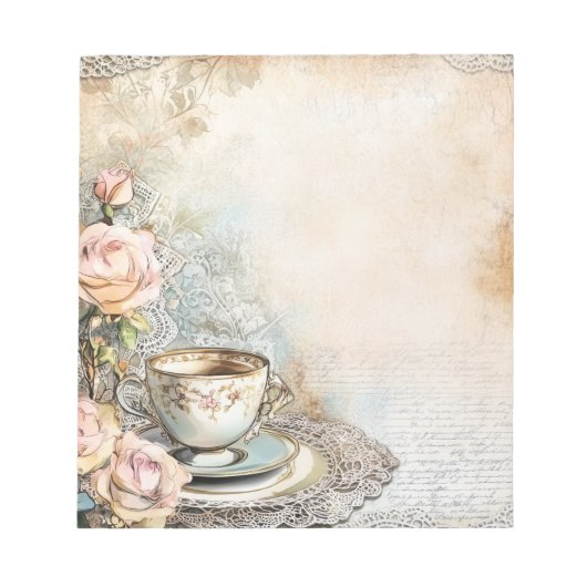Victorian Tea Party notepad Notizblock (Vorderseite)