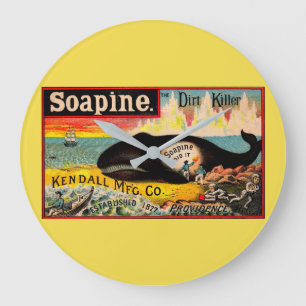 Victorian trade card Soapine the Dirt Killer Große Wanduhr