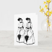 Victorian Umbrella Twins Karte (Gelbe Blume)