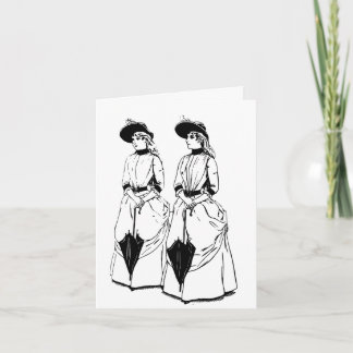 Victorian Umbrella Twins Karte