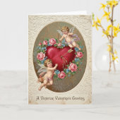 Victorian Valentines Cupid Card Karte (Gelbe Blume)