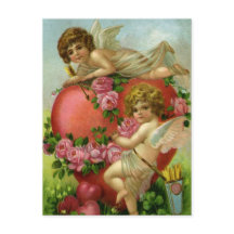 Victorian Valentinstag Vintage Engel Herz Rose