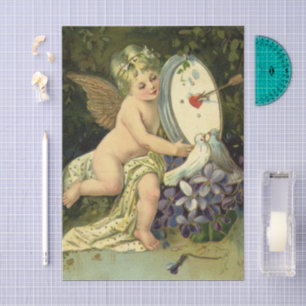 Victorian Valentinstag, Vintage Engel Liebesvögel Seidenpapier