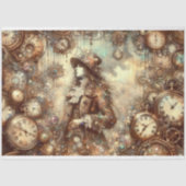 Victorian Vintage Alice Wonderland Steampunk Seidenpapier (Vorderseite)