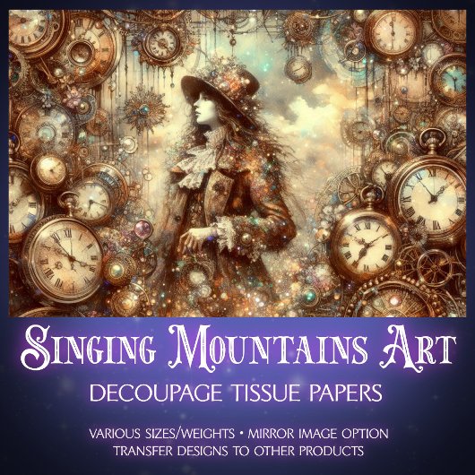 Victorian Vintage Alice Wonderland Steampunk Seidenpapier