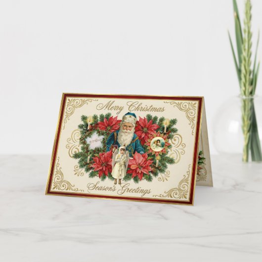 Victorian Vintage Christmas Feiertagskarte (Vorderseite)