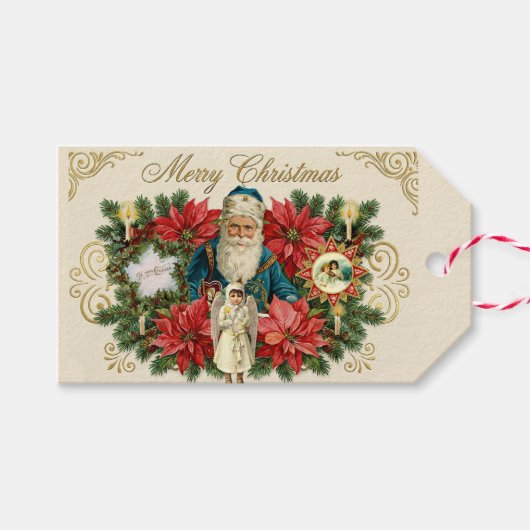 Victorian Vintage Christmas Geschenkanhänger (Vorderseite (Horizontal))