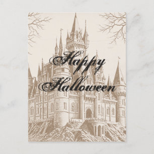 Victorian Vintage Gothic Gruseliges Frohes Hallowe Feiertagspostkarte