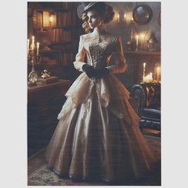 Victorian Vintage Mysterious Elegant Woman  Seidenpapier