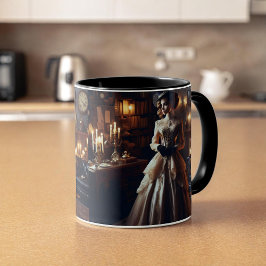 Victorian Vintage Mysterious Elegant Woman  Tasse