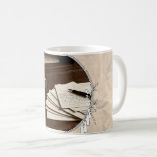 Victorian Vintage Tinte & Buchstaben Kaffeetasse